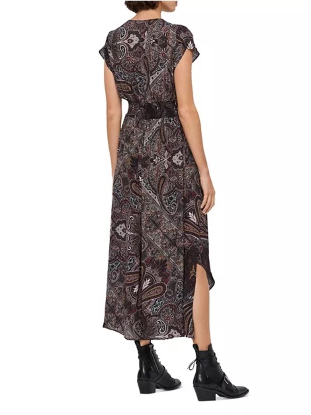 All Saints Leila Paisley Midi Dress Size S - Picture 3 of 11